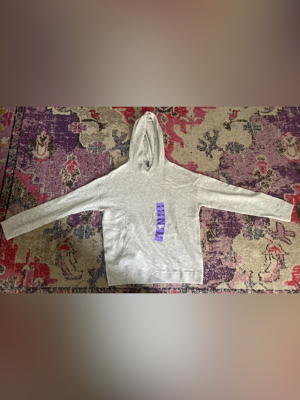 Lazypants Light Gray Hoodie Sweatshirt extra small
